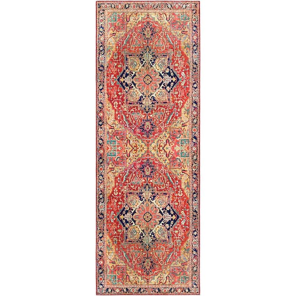 Livabliss Alfons Red/Gold 2 ft. 6 in. x 7 ft. 6 in. Area Rug
