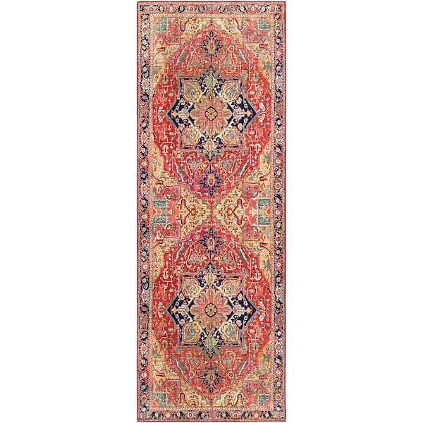 Alfons Red/Gold 2 ft. 6 in. x 7 ft. 6 in. Area Rug