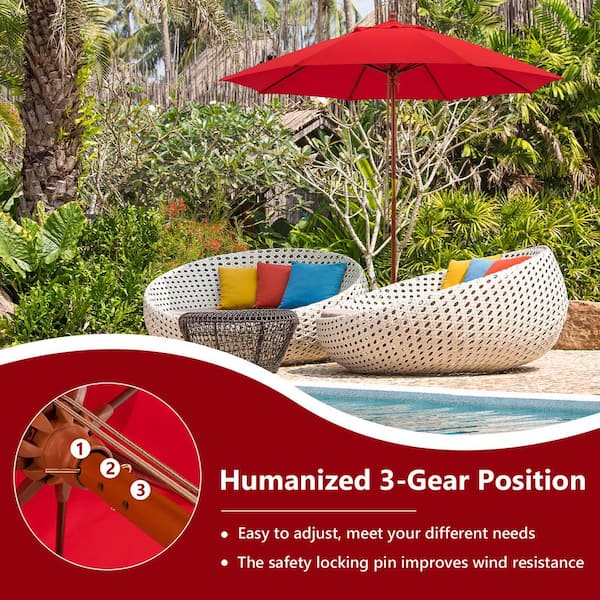 fiberglass wind resistant patio umbrellas PatioKingdom 9FT Outdoor Umbrella-UPF 50+ Sun Shade with Vent, Push-Button Tilt & Smooth Crank Lift, Rust-Resistant Frame for Garden, Backyard,Yard (Apple Green) : Patio, Lawn & Garden 8 Sturdy Fiberglass Ribs AreShark 9FT Patio Umbrella with