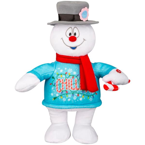 Unbranded 13.78 in. Christmas Animated Plush Frosty the Snowman Side Stepper-WB
