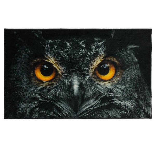 Mohawk Home Owl Face Black 2 ft. x 3 ft. 4 in. Holiday Area Rug