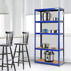 2-Piece Blue 5-Tier Heavy Duty Steel Garage Storage Shelving Unit Adjustable 72 in.W x 72 in.H x 16 in.D