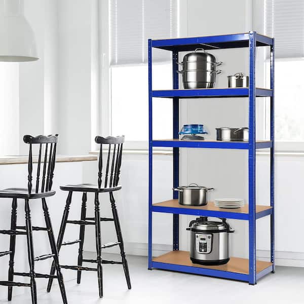 4-Piece Blue 5-Tier Heavy Duty Steel Garage Storage Shelving Unit Adjustable (144 in. W x 72 in. H x 16 in. D)