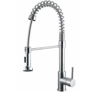Luxurious Single-Handle Pull-Out Sprayer Kitchen Faucet in Polished Chrome