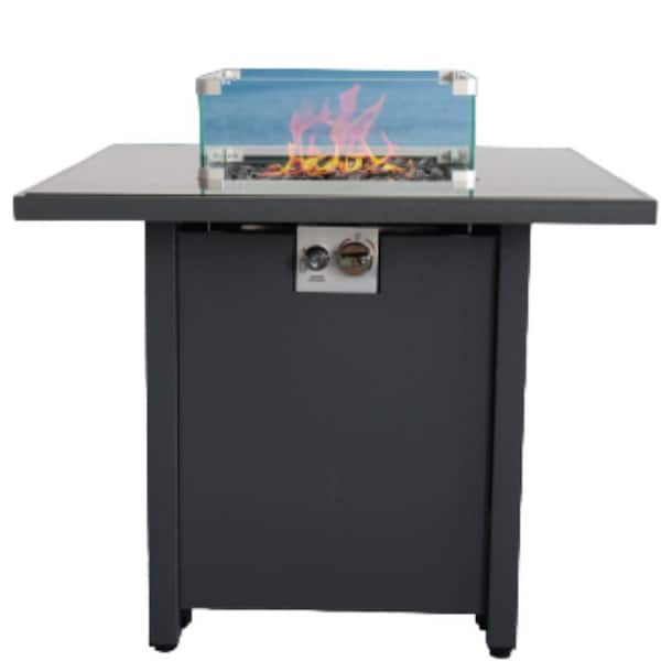 ITOPFOX Gray 30 in. Outdoor Fire Pit Table for Home Graden Backyard