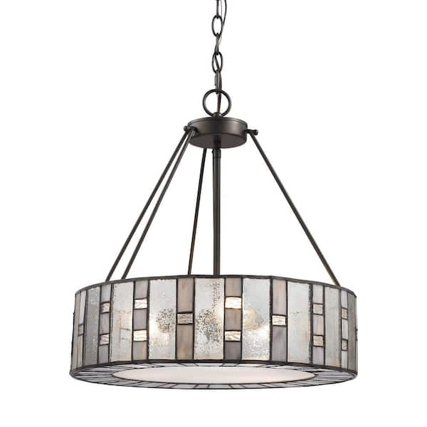 Titan Lighting Ethan 3-Light Tiffany Bronze Chandelier