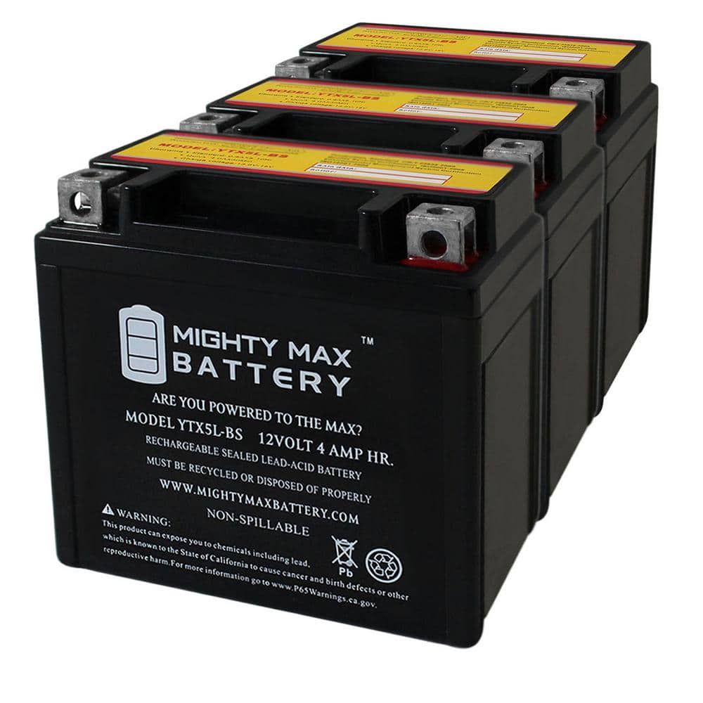 MIGHTY MAX BATTERY YTX5L-BS Replacement for 50cc 90cc ATV Scooter 12V ...