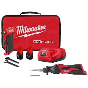M12 FUEL 12-Volt Lithium-Ion 1/4 in. Cordless Right Angle Die Grinder Kit with M12 Soldering Iron
