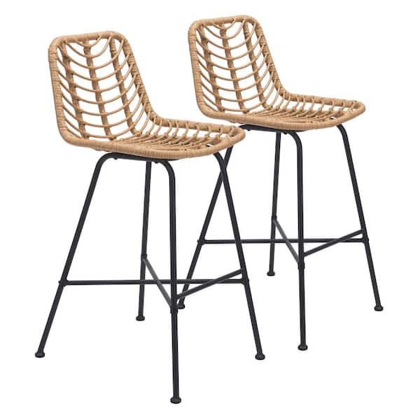 ZUO Malaga Natural Does not apply Bar Chair Set - (Set of 2)