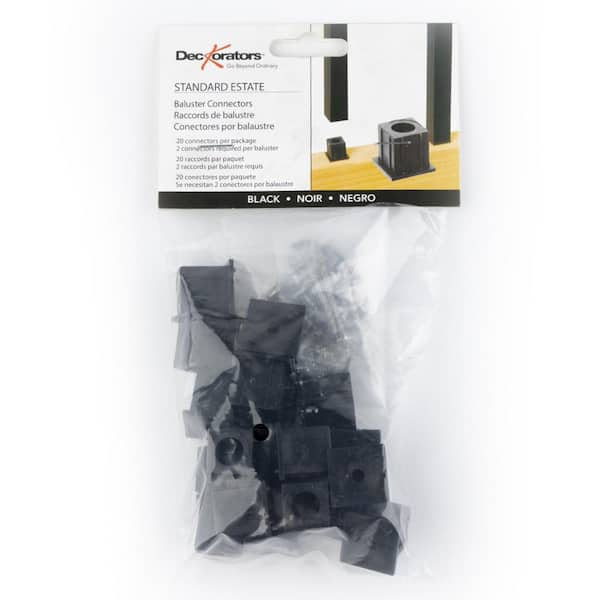 Deckorators Black Estate Horizontal Plastic Baluster Connector (20-Pack)