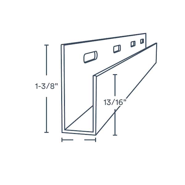 Trusscore 3/4 in. x 1-3/8 in. x 8 ft. Slatwall J Channel White PVC Trim (2  Per Box) RCT34J08 - The Home Depot