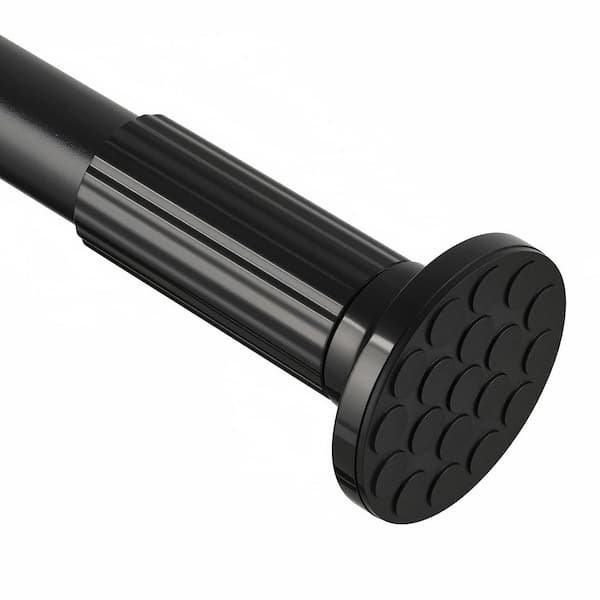 51-168 in. Tension Curtain Rod in Black Curtain Rod No Drilling Adjustable Spring Loaded Curtain Rods for Bathroom