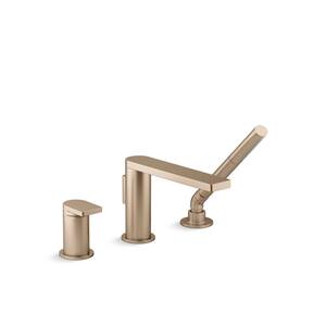 Composed Single-Handle Wall Mount Roman Tub Faucet in Vibrant Brushed Bronze