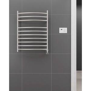 Comfort 10S 10-Bar Hardwired Electric Towel Warmer with Wall Timer in Brushed Stainless Steel