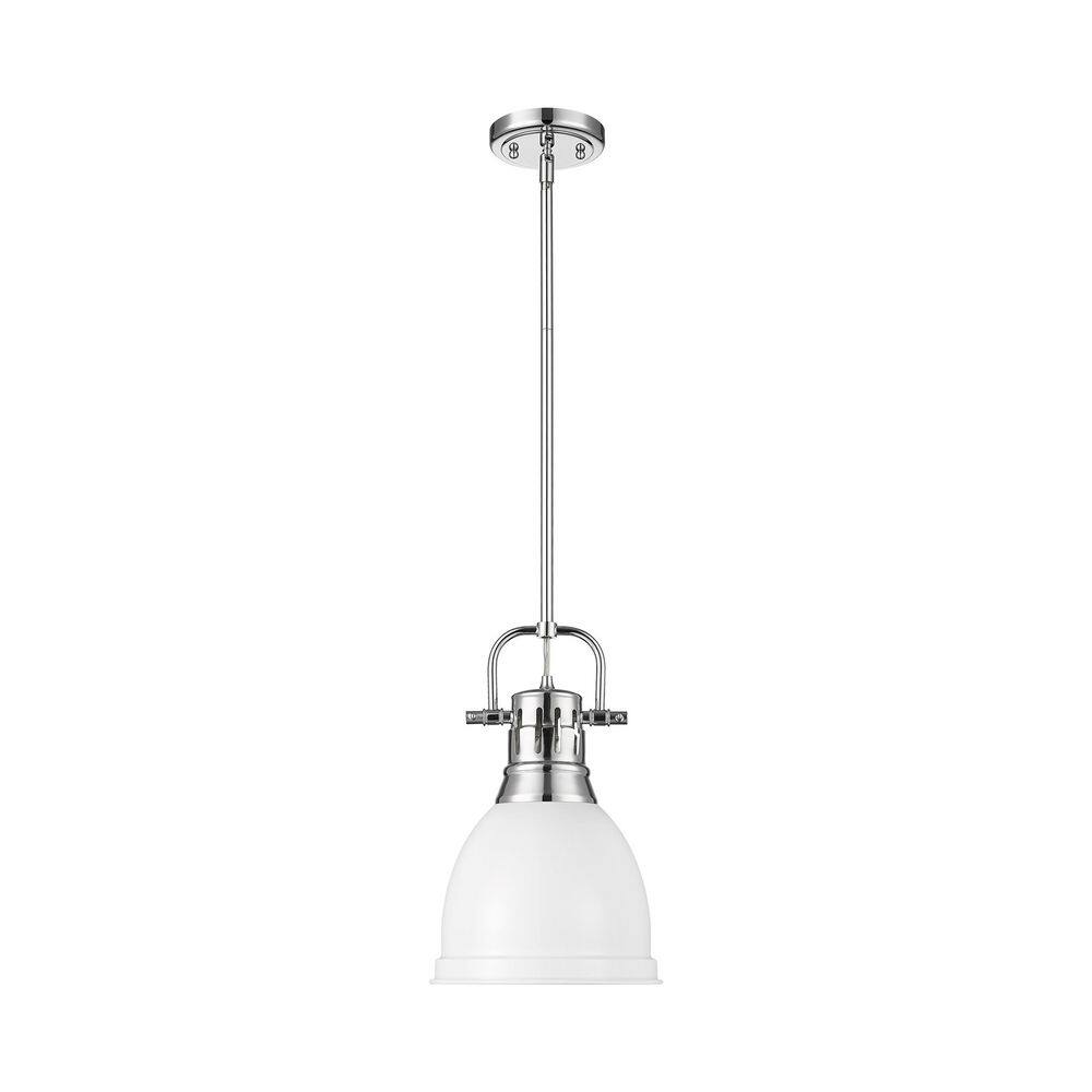 Duncan 14.25 in. 1 Light Chrome Pendant Light with Matte White Shade price history on PriceWatchPro