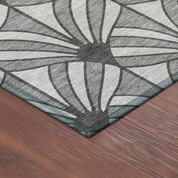 Chantille Machine Washable Indoor/Outdoor Abstract ACN2426 Gray 2 ft. x 7 ft. Runner Rug