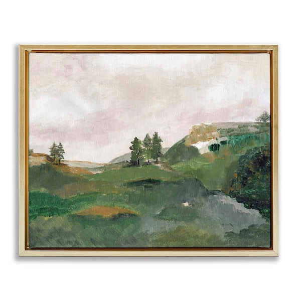 Stupell Industries View From Grandma's Window by Nikita Jariwala Gold Floater Frame Nature Graphic Art Print 17 in. x 21 in.