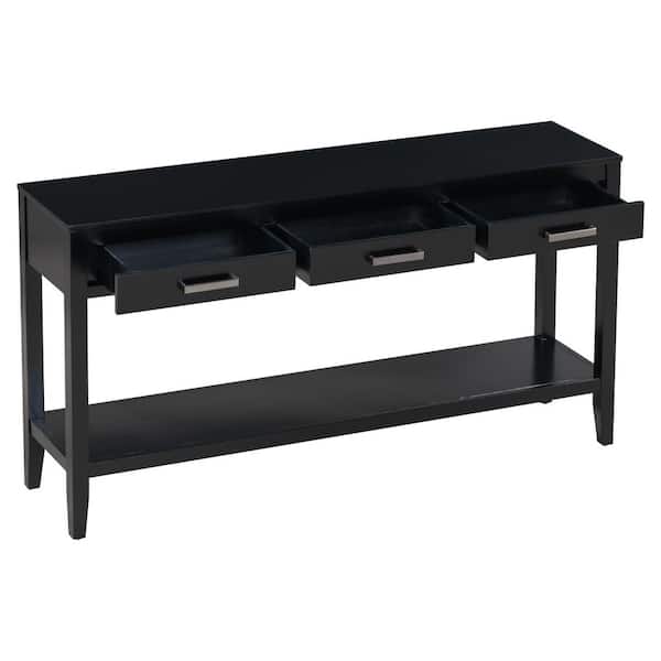 COWLOWN 59.1 in. W x 13.8 in. D x 31.7 in. H Bathroom Black Linen Cabinet