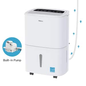 150 pt. 7,000 sq. ft. Dehumidifier in White with Pump, Auto Defrost, Dry Clothes Function, 24 H Timer