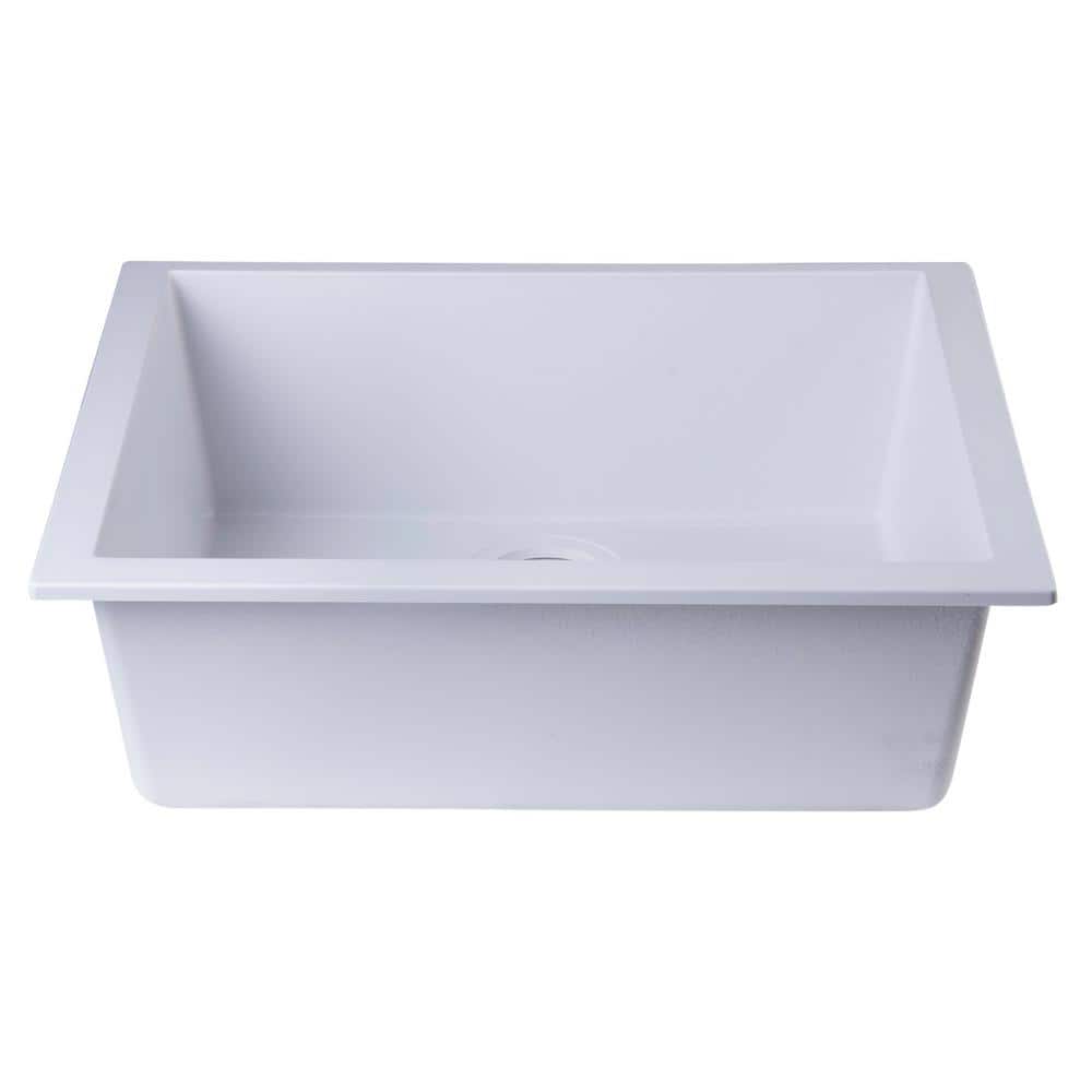 24'' White Granite Composite Undermount Kitchen Sink