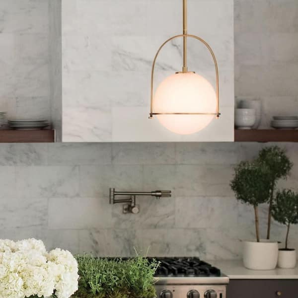 Somerset 1-Light Heritage Brass Standard Mini Pendant Light