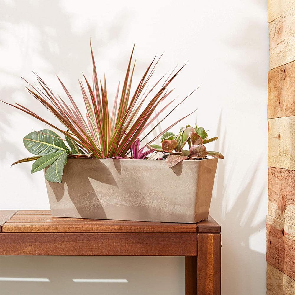 Eco-Friendly PSW Window Box Planter in Concrete Finish, 17.5" Lightweight