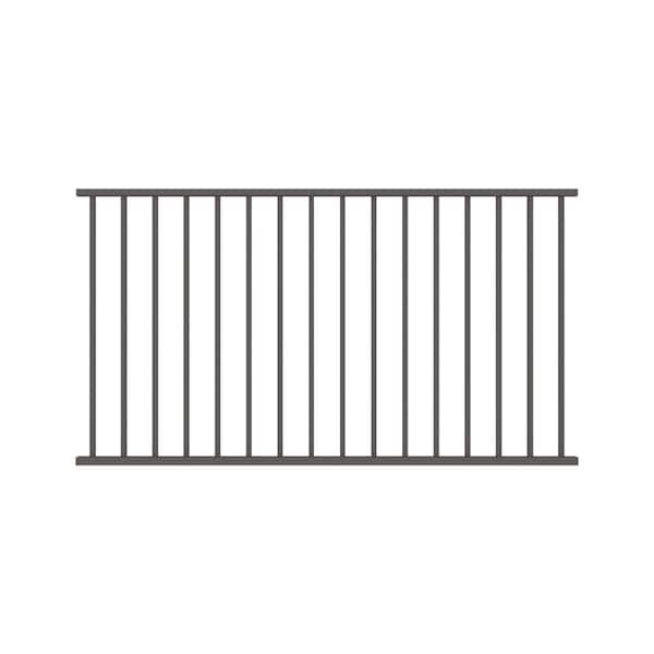RDI Avalon 42 in. x 6 ft. Aluminum Rail Panel with Square Baluster Level - Aged Bronze with Brackets