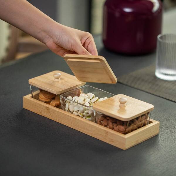 3-Pack 50oz Square Glass Jars With Bamboo Lids - Airtight Food Storage Containers With Labels 10 thumbnail image