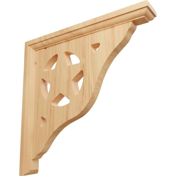 Ekena Millwork 1-1/2 in. x 10 in. x 10 in. Unfinished Red Oak Bulwark Corbel