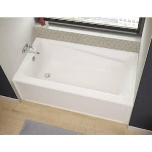 New Town 60 in. x 32 in. Acrylic Left Drain Rectangular Alcove Soaking Bathtub in White