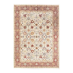 Mogul One-of-a-Kind Traditional Ivory 9 ft. 1 in. x 12 ft. 5 in. Oriental Area Rug