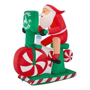5.5 ft Santa on Stationary Bike Holiday Inflatable