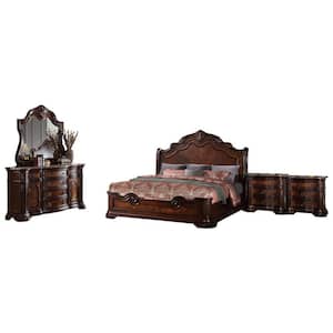 Bathory Traditional Walnut Wood California King Set (5-Piece)