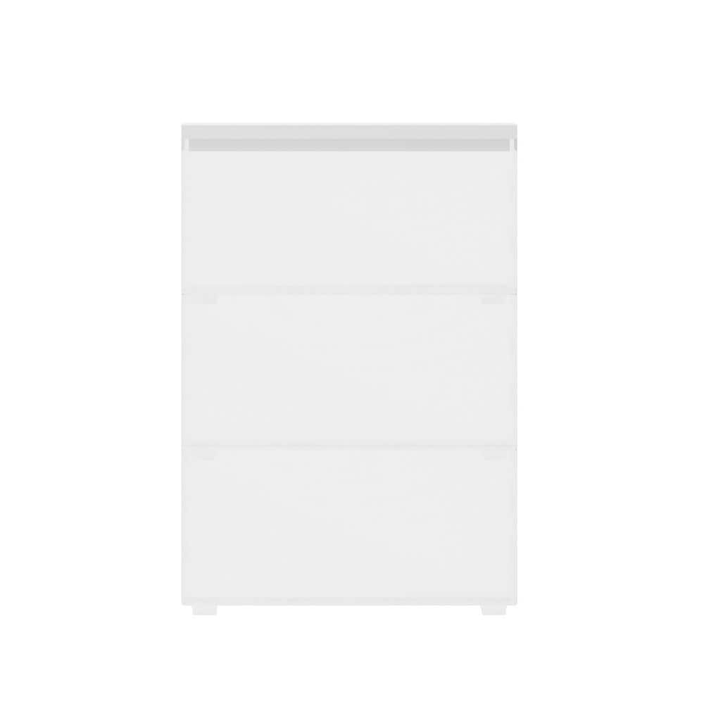 Small Clear Plastic Stackable Storage Bins with White Lid, 3 Pack