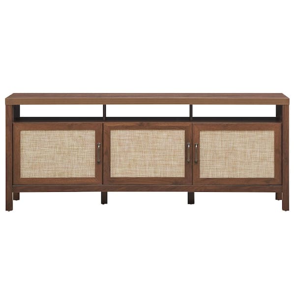 Costway 62 in. Walnut Wood End Table with Farmhouse Design