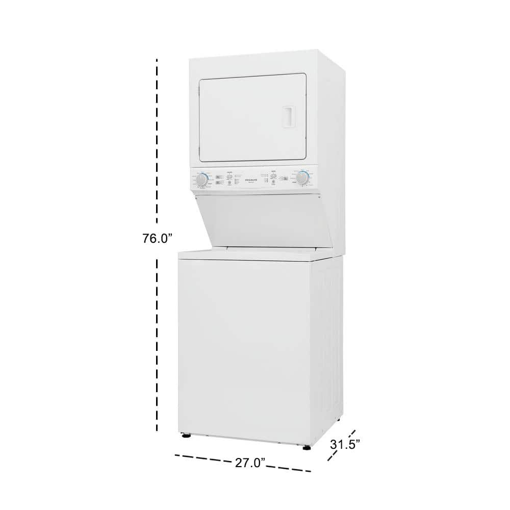 White Electric Stacked Washer and Dryer Combo