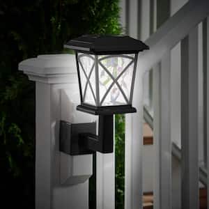 Solar 15 Lumens Black Outdoor Integrated LED Lanai Deck Torch Light; Weather/Water/Rust Resistant