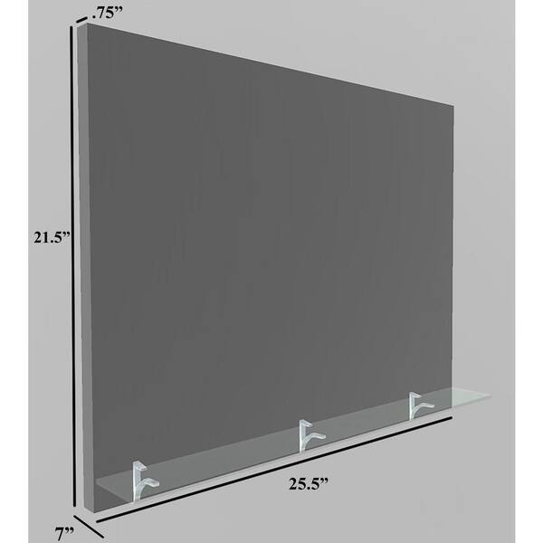 25.5 in. W x 21.5 in. H Rectangle Framed Pink Horizontal Wall