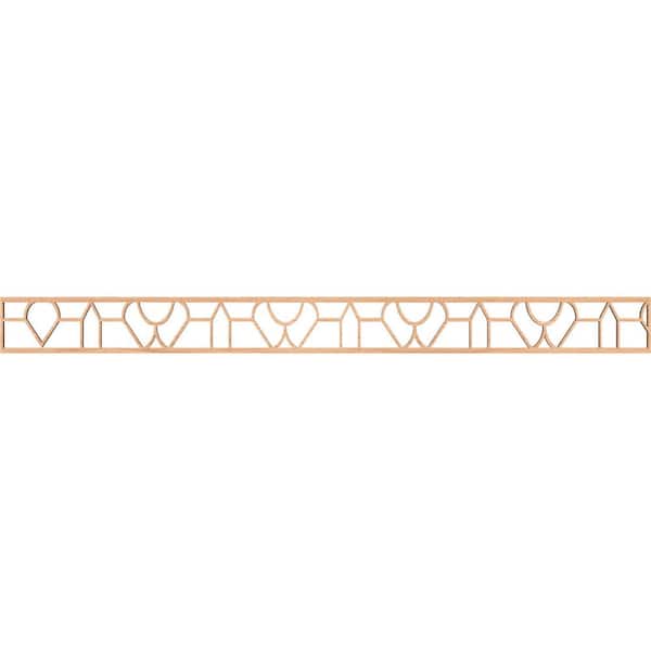 Ekena Millwork Whitechapel Fretwork 0.25 in. D x 46.375 in. W x 4 in. L Hickory Wood Panel Moulding
