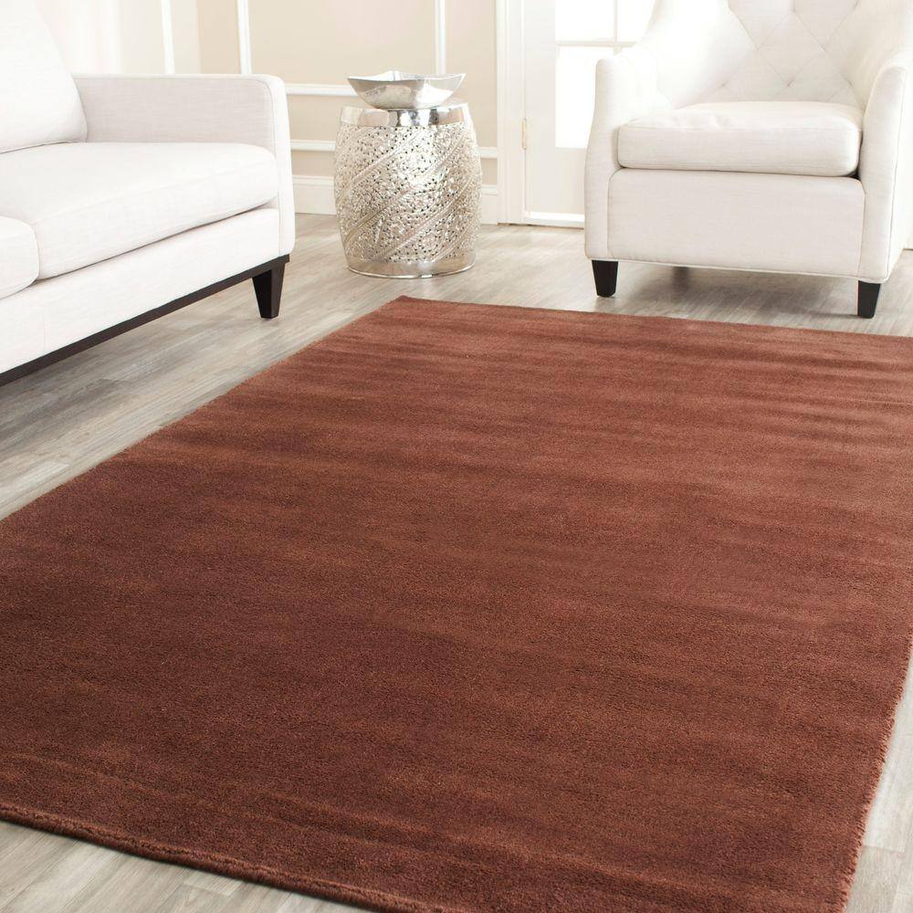 Handmade Tufted Black Shag Wool Round Rug - Easy Care 72"