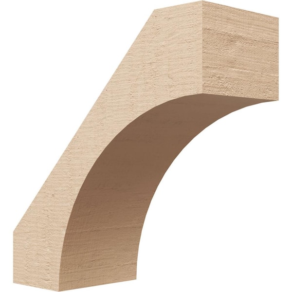 Ekena Millwork 5 in. x 12 in. x 12 in. Westlake Rough Cedar Woodgrain Timberthane Polyurethane Knee Brace, Primed