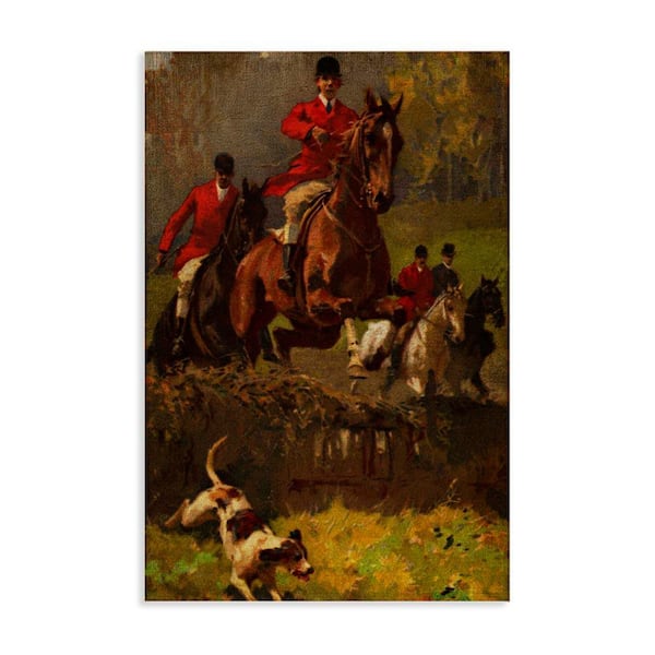 Classic Hunting Dog Scene by Tina Higgins Designs, Inc. Unframed People Graphic Art Print 36 in. x 24 in.