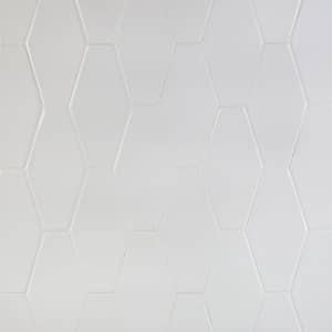 Birmingham Hexagon Bianco 4 in. x 8 in. Polished Ceramic Subway Tile (5.38 sq. ft. / box)