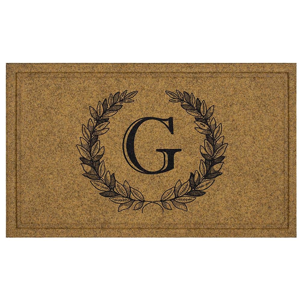Laurel Multi 24 in. x 36 in. Faux Coir Monogrammed G Door Mat price history on PriceWatchPro