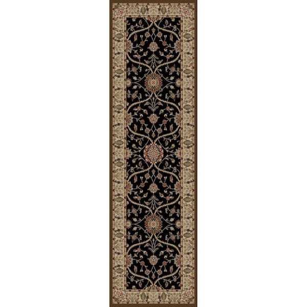 Home Decorators Collection Mooresville Arts and Crafts Black 2 ft. x 7 ft. Runner Rug