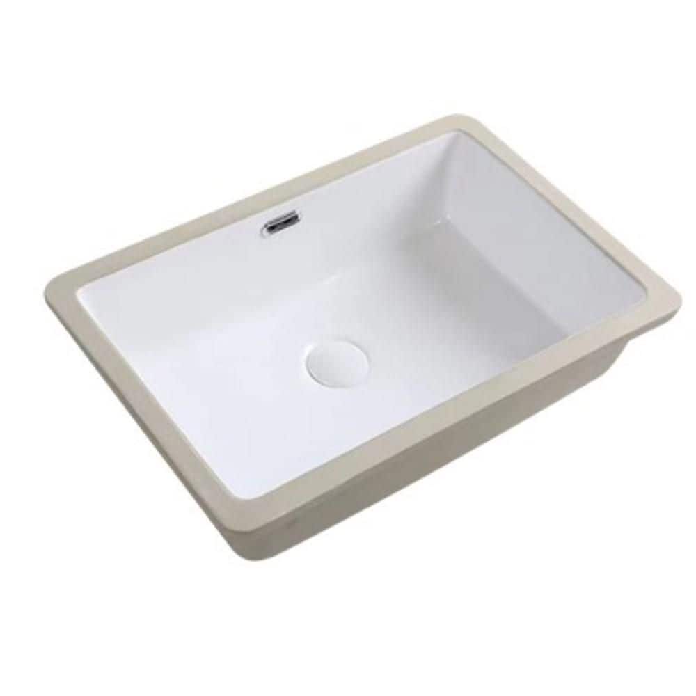 23.82 in. x 15.75 in. White Ceramic Rectangular Single Bowl Undermount Bathroom Sink price history on PriceWatchPro