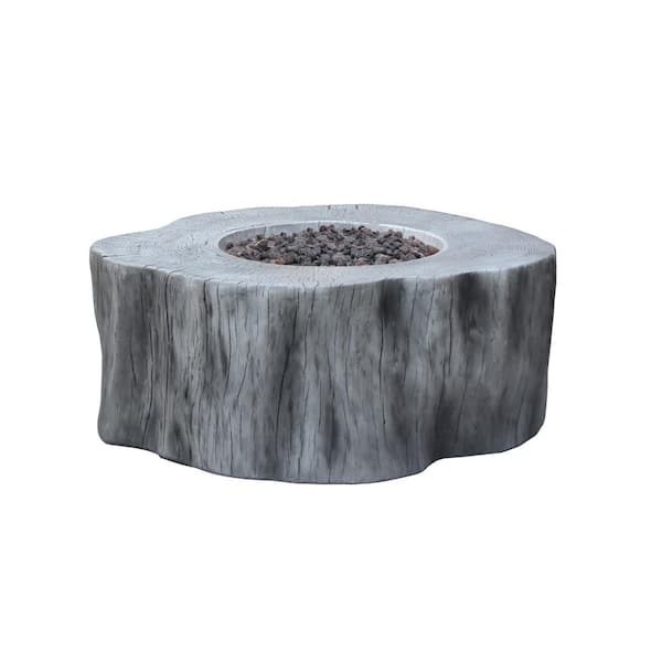 Elementi Manchester 42 in. x 39 in. x 17 in. Irregular Round Concrete Natural Gas Fire Pit Table in Classic Gray
