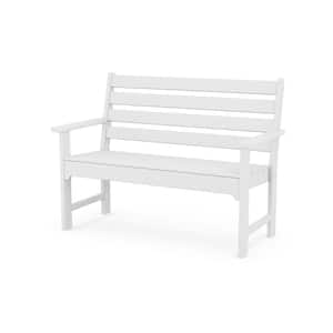 Grant Park 48 in. 2-Person White Plastic Outdoor Bench
