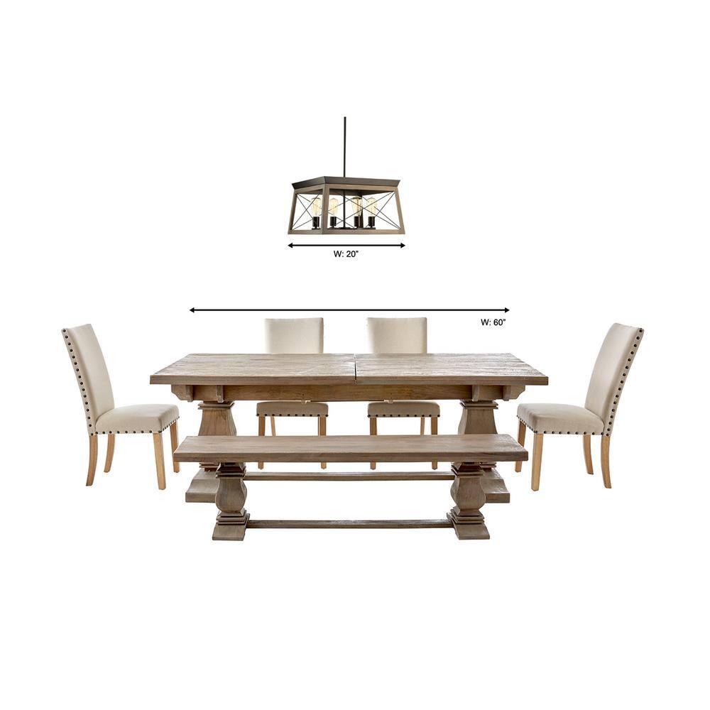 Briarwood 4-Light Antique Bronze Faux Wood Chandelier