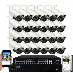 32-Channel 5MP NVR 8TB Security Camera System with 24 Wired IP Cameras Bullet Varifocal Zoom, Mic, Human Detection